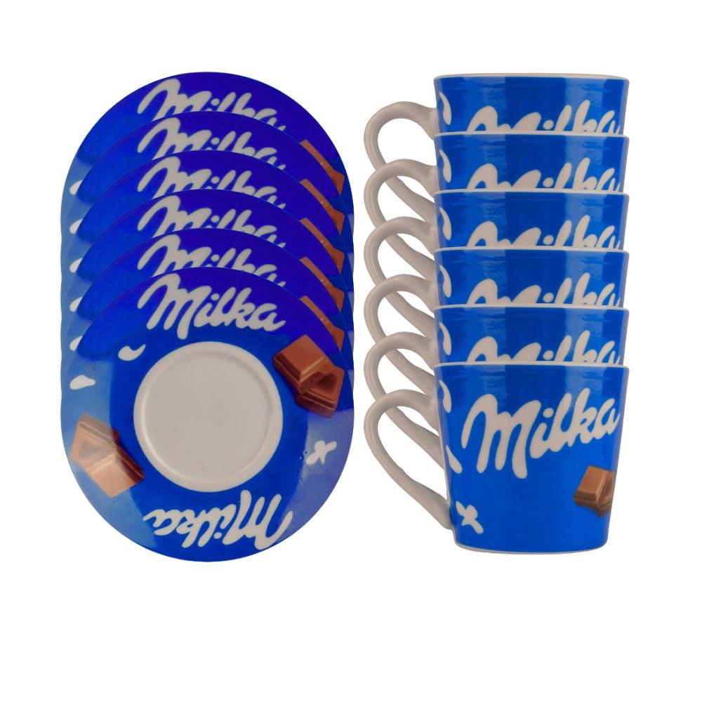 12 Pieces Milka Turkish Coffee Cup Set For 6 People