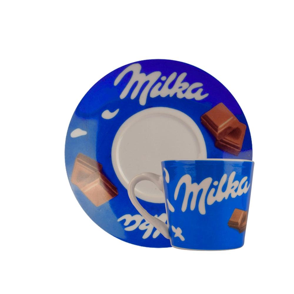 12 Pieces Milka Turkish Coffee Cup Set For 6 People
