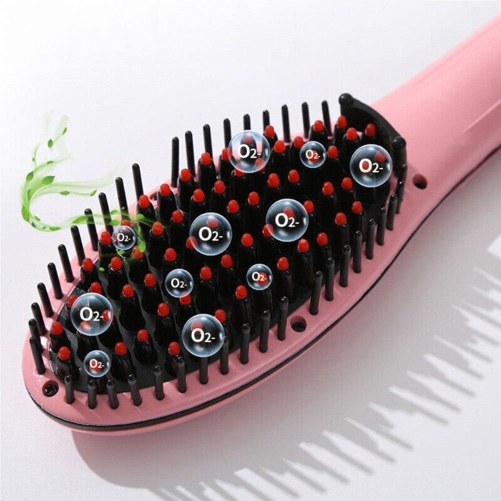2 In 1 Hot Comb Hair Straightener Brush Hair Straightening Iron Multi Function