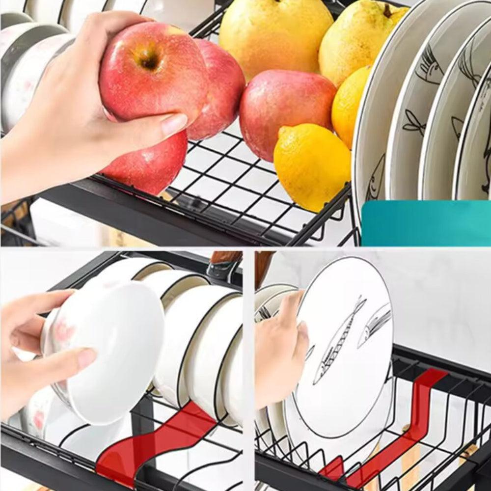 2 Tier Dish Drying Rack Drainer Stainless Steel