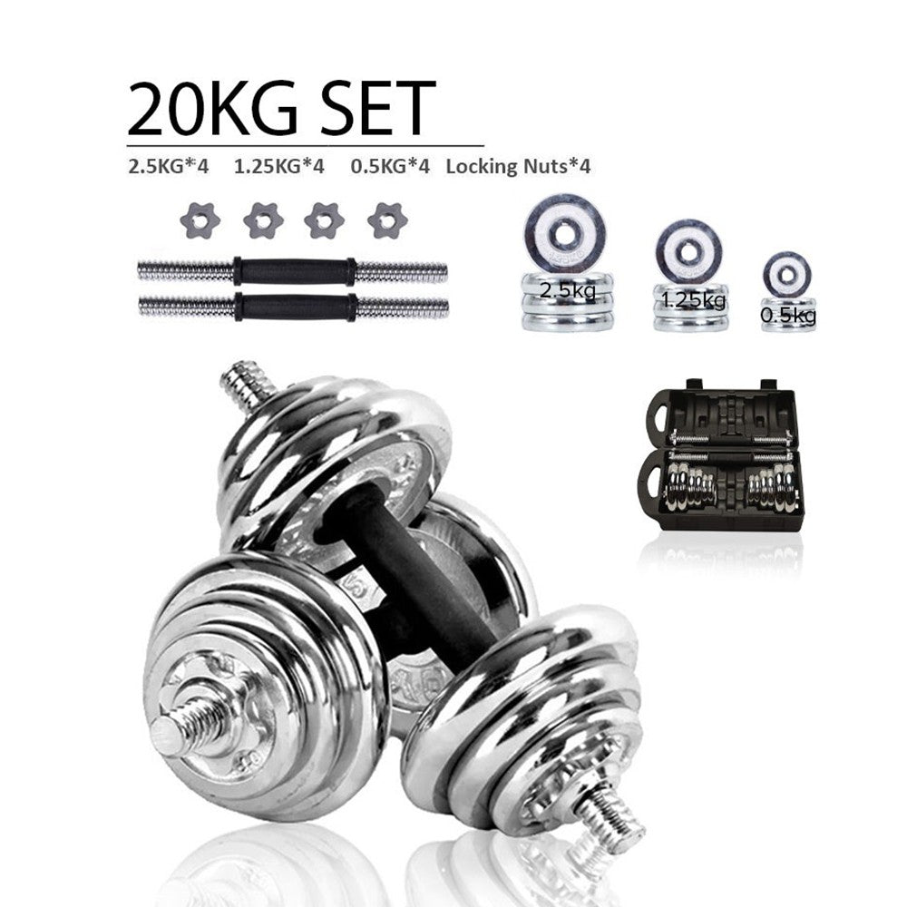 20 Kg Adjustable Dumbells Weights Quick Conversion Strong Connecting Nonslip
