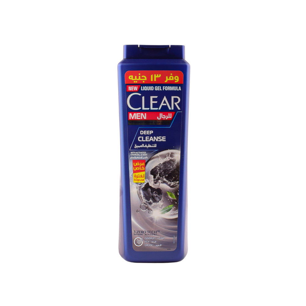 Clear Shampoo For Men Deep Cleanse With Activated Charcoal And Mint