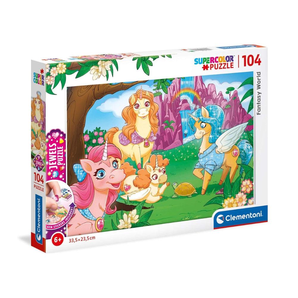 Clementoni 20179 Fantasy World Jewels Puzzle for Children - 104 Pieces, Ages 6 Years Plus