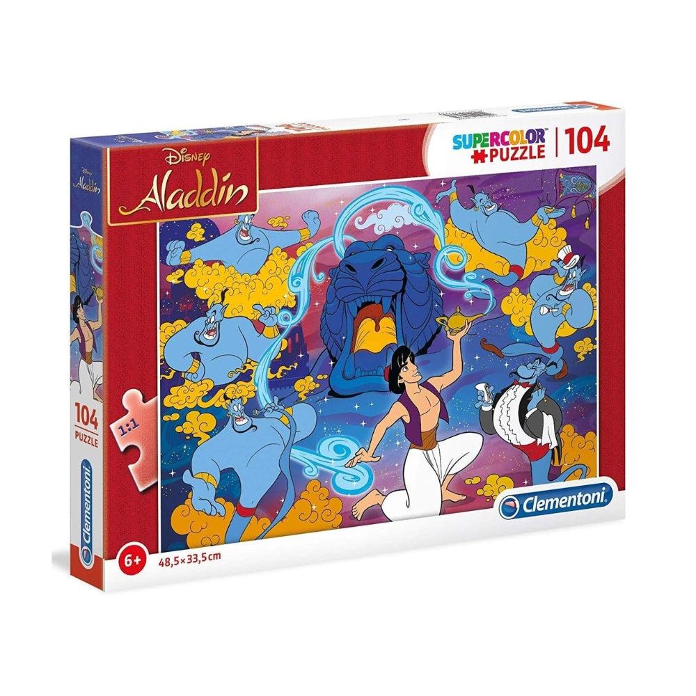 Clementoni 27283 Supercolor Jigsaw Puzzle For Children - Disney Aladdin - 104 Pcs