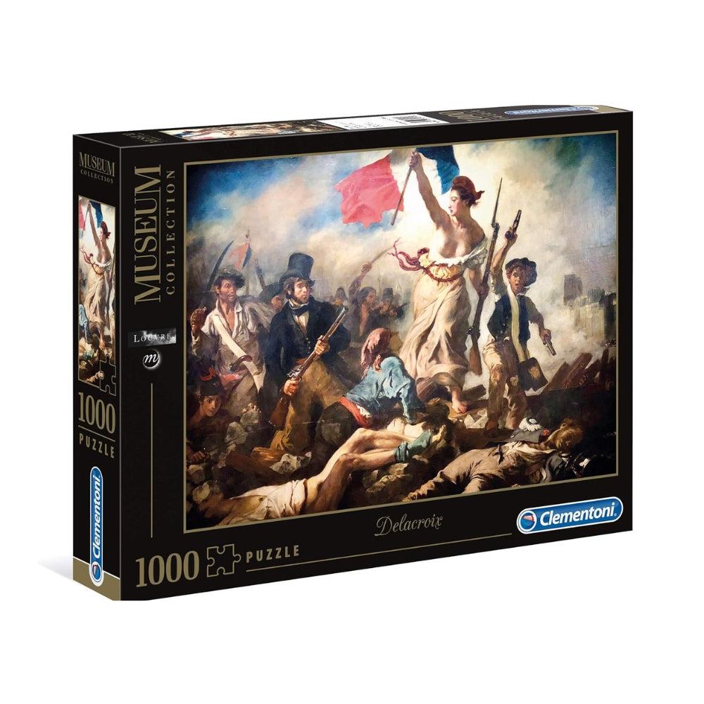 Clementoni 39549 Museum Collection Puzzle Louvre - Delacroix, Liberty Leading The People - 1000 Pcs - Made In Italy - Jigsaw Puzzles For Adult Painting