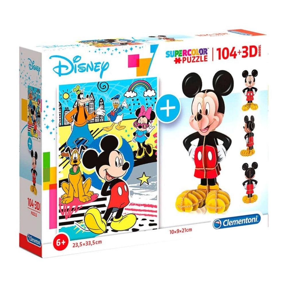 Clementoni Disney Mickey 104+3D Puzzle 104 Pcs