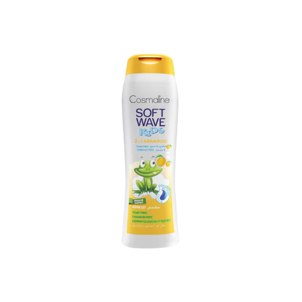 Cosmaline Soft Wave Tear Free Apricot 2 In 1 Kids Shampoo 400ML