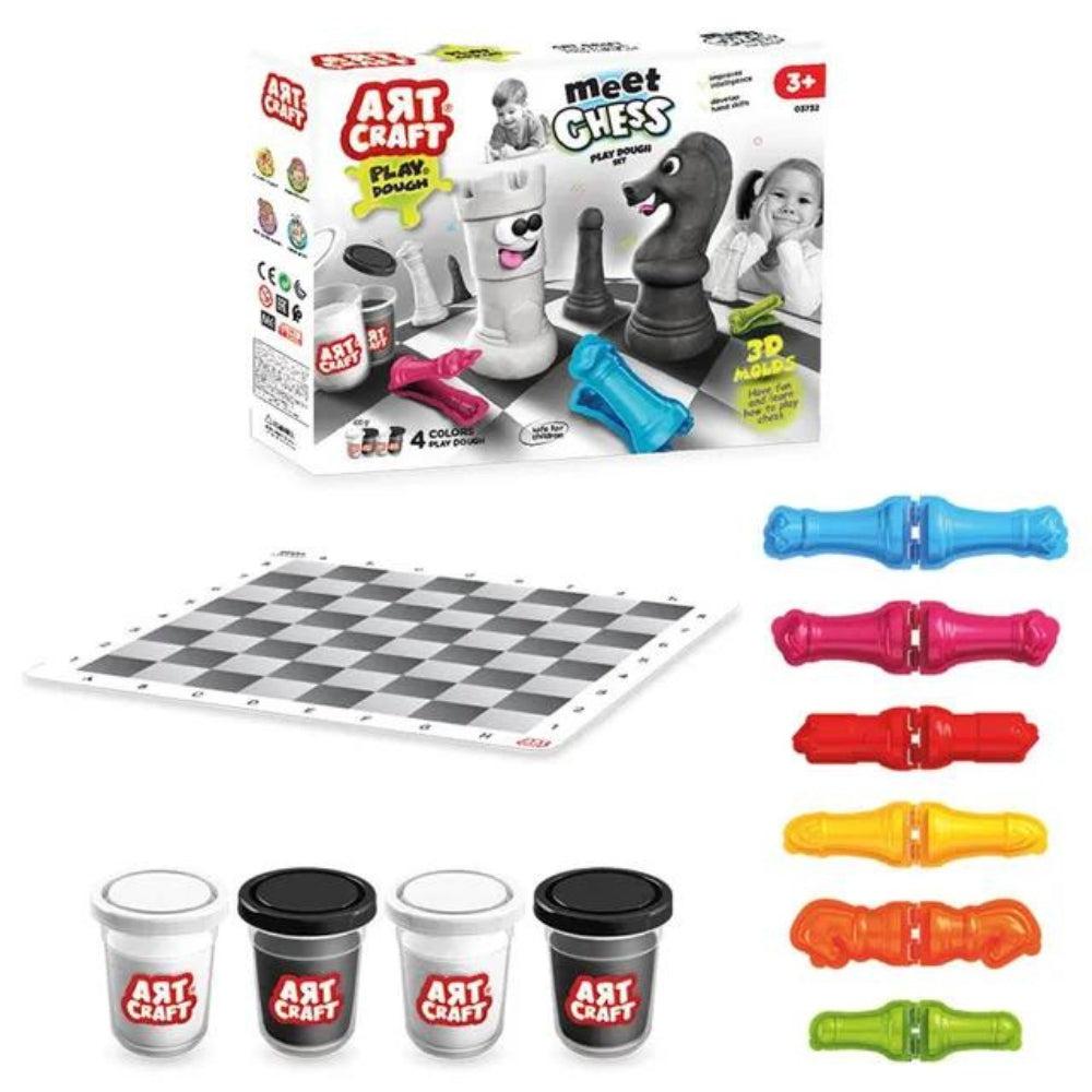 Dede Toys - Artcraft Meet Chess Play Dough Set - 11 Pcs