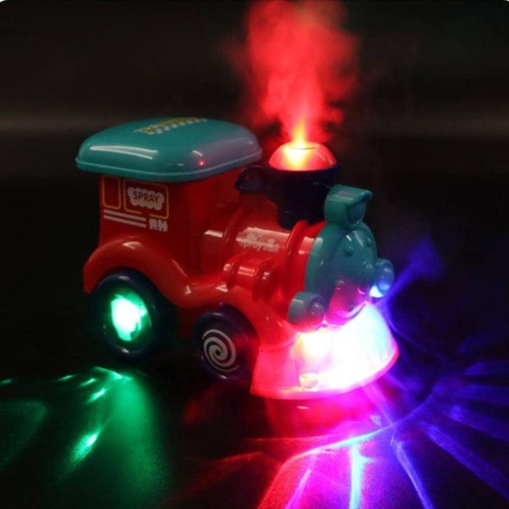 Electric Train Spray Flashing Light Music Plastic Car Children Xmas Gifts