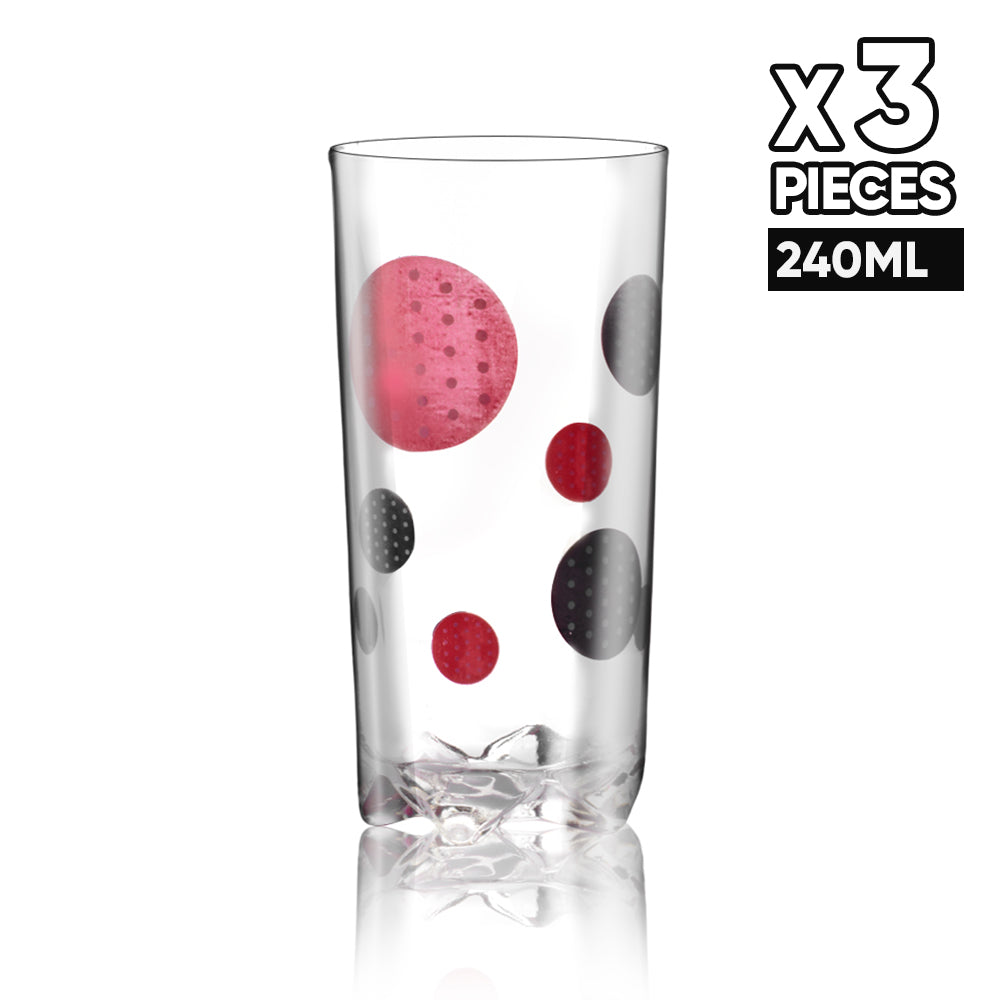 Elegant 240 ml Trio Designed Glass Cups