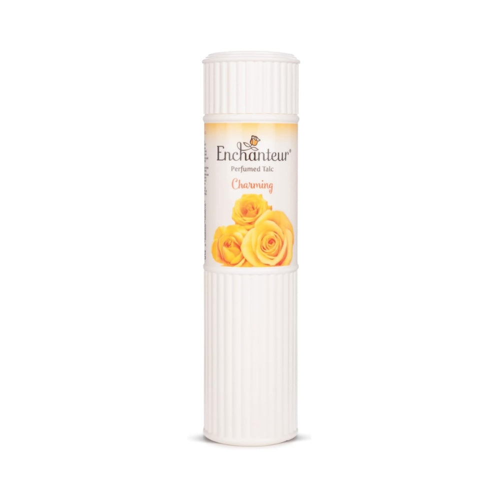 Enchanteur Charming Perfumed Talc For Women, 250g With Roses Muguets & Cedarwood Extracts