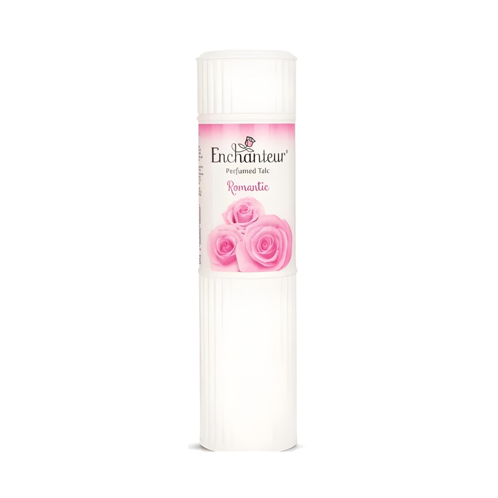 Enchanteur Romantic Perfumed Talc For Women 250g With Roses & Jasmine Extracts