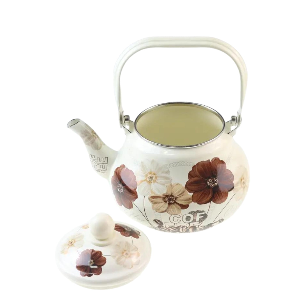 Flowers Pattern Enamel Kettle Tea Pot 2L