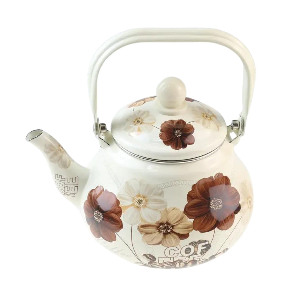 Flowers Pattern Enamel Kettle Tea Pot 2L