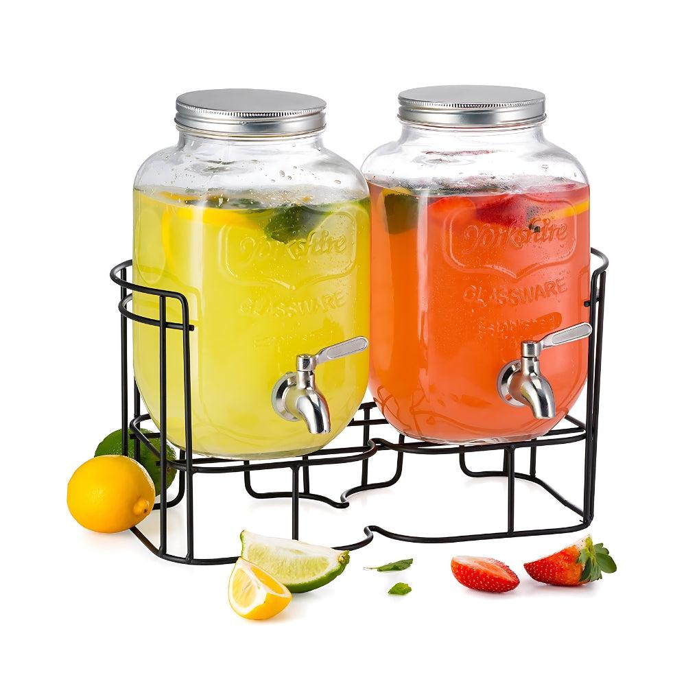 Glass Beverage Dispenser (2Pcs) 4L