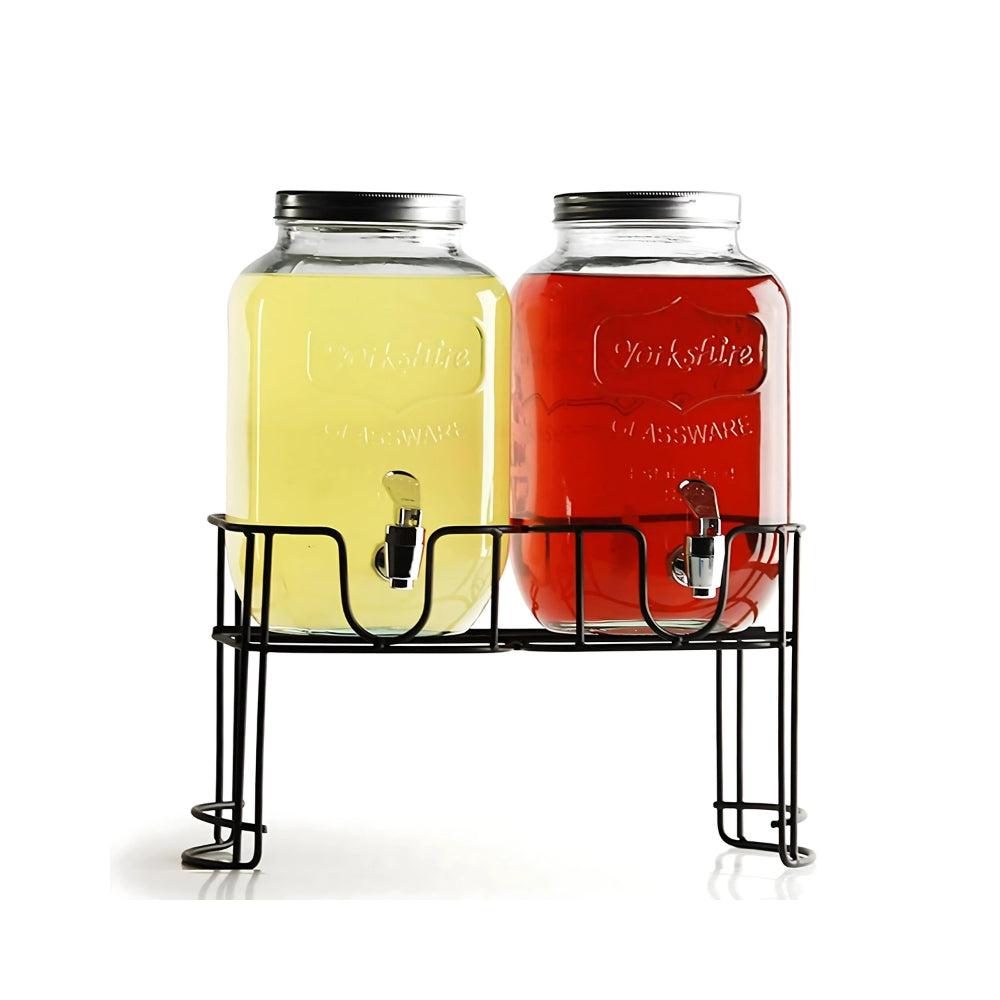 Glass Beverage Dispenser (2Pcs) 4L