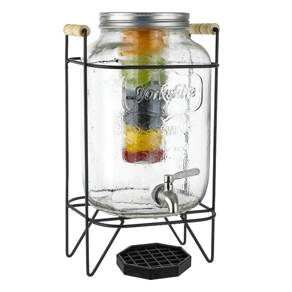 Glass Dispenser Jar With Rack 8L