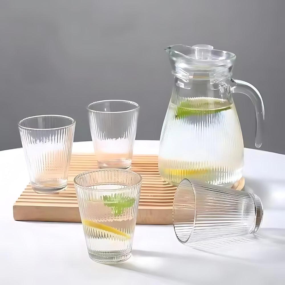 Glass Jug Set with 6 Glasses