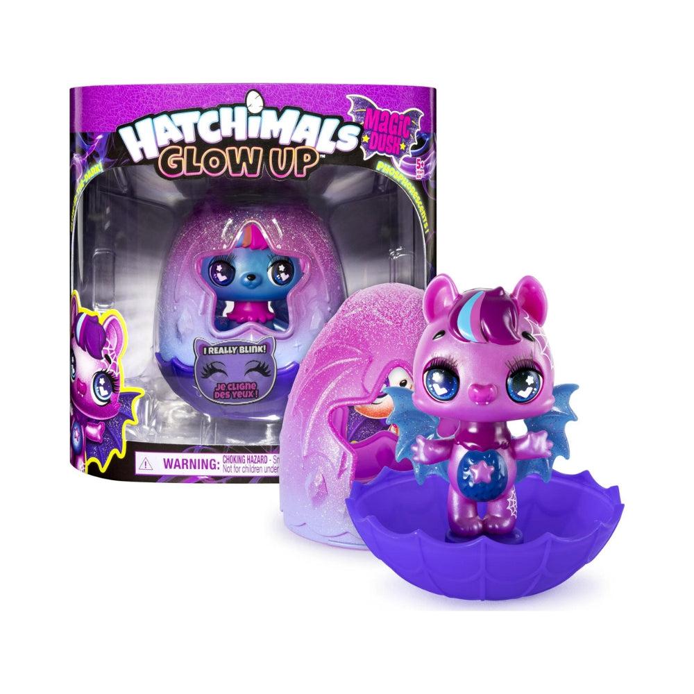 Hatchimals, Glow up, 3-Inch Magic Dusk Collectible Figure With Glow-In-The-Dark Wings (Style May Vary)