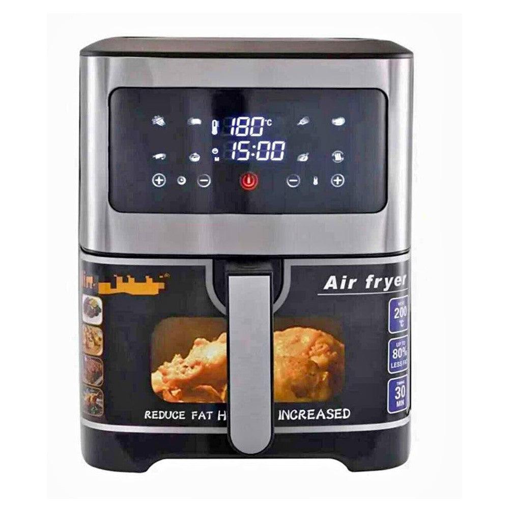 Hobby Lobby Air Fryer 9.8L 3800W Oil Free Timer Cooker Kitchen Oven With Window Frying Black+Silver HB-AF9802