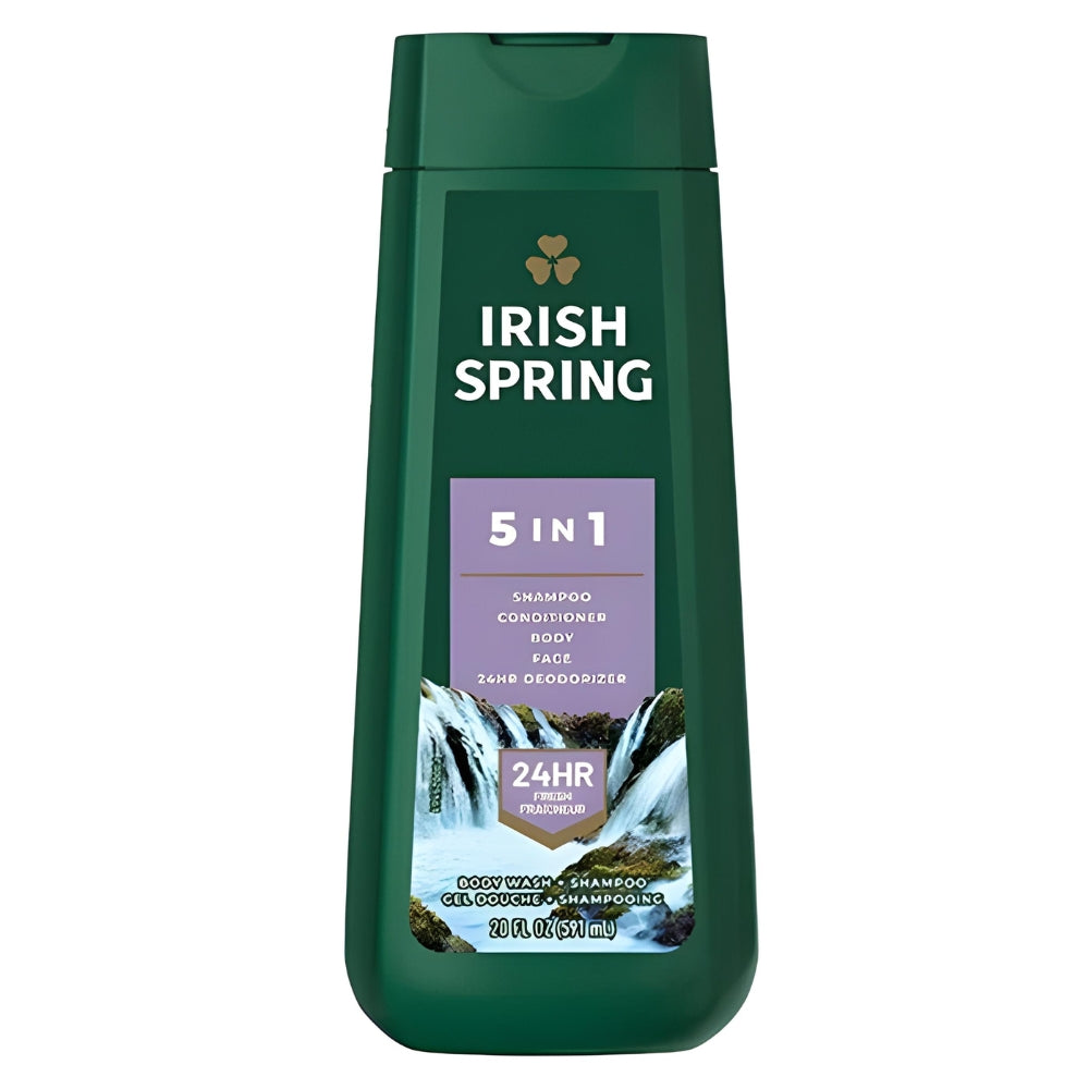 Irish Spring 5 In 1 Shampoo Conditioner Body Face 24 HR Deodorizer Fresh