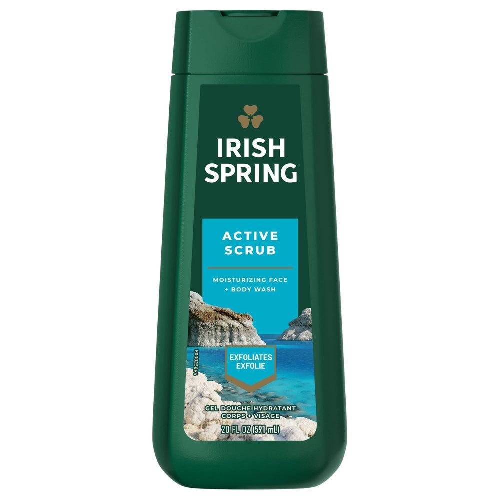Irish Spring Wash - Active Scrub Exfoliating Face And Body Wash For Men