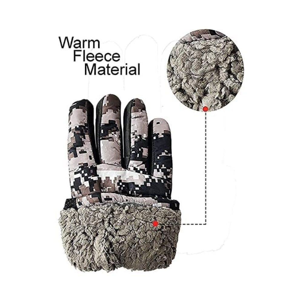 Kerwa Men's Hand Gloves Cobra Print, Winter Season Bike Riding Hand Gloves (Grey)
