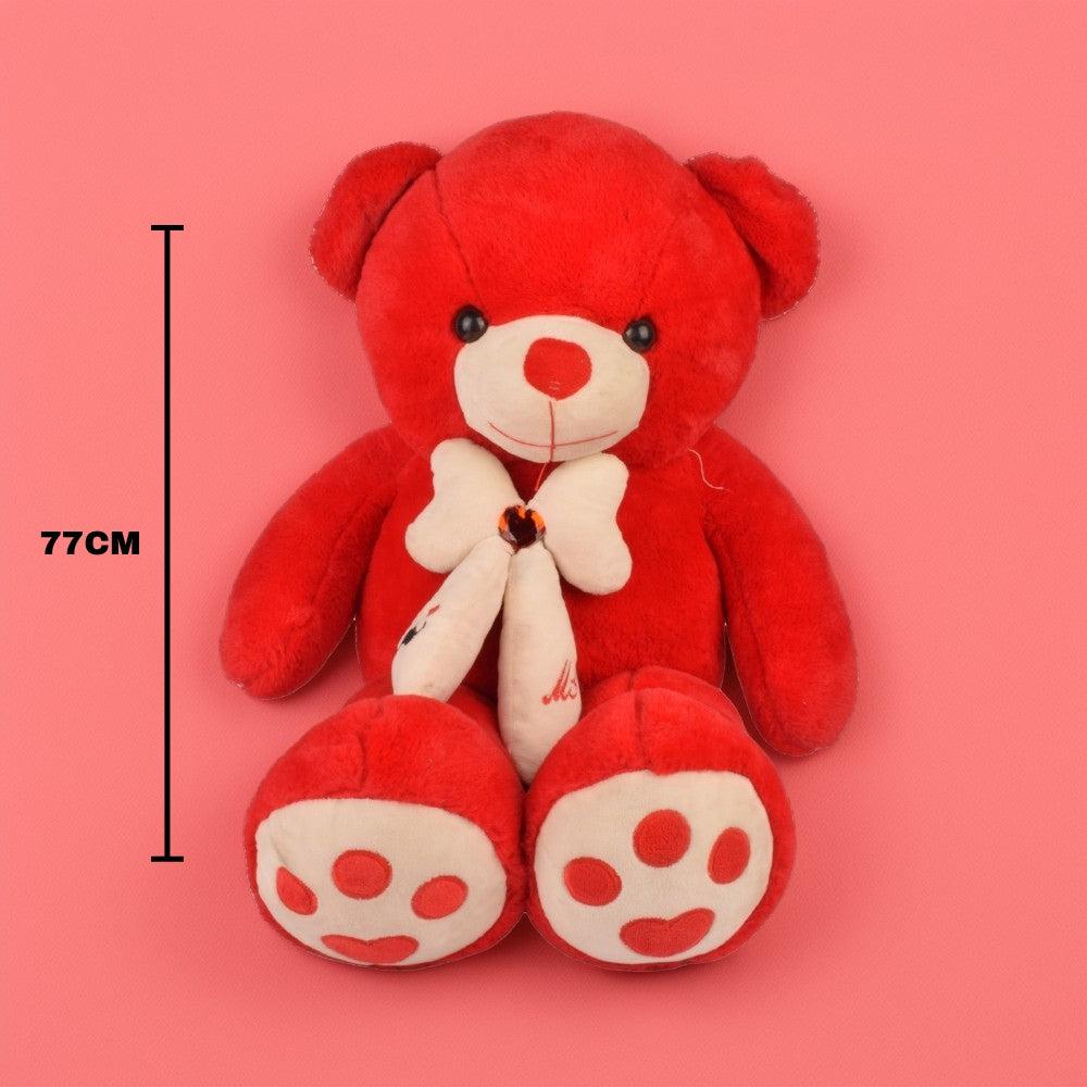 New Bow Tie Red Big Teddy Bear Doll Plush Toy Skin Valentine's Day Gift Manufacturers Wholesale (77cm)