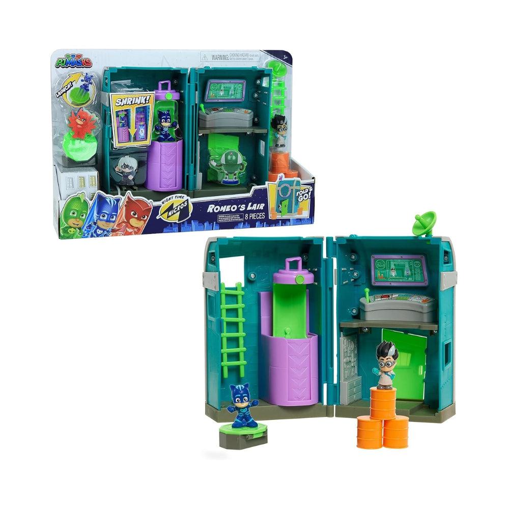 PJ Masks Nighttime Micros Romeo’s Lair Playset, Includes Catboy And Romeo Mini Figures, By Just Play