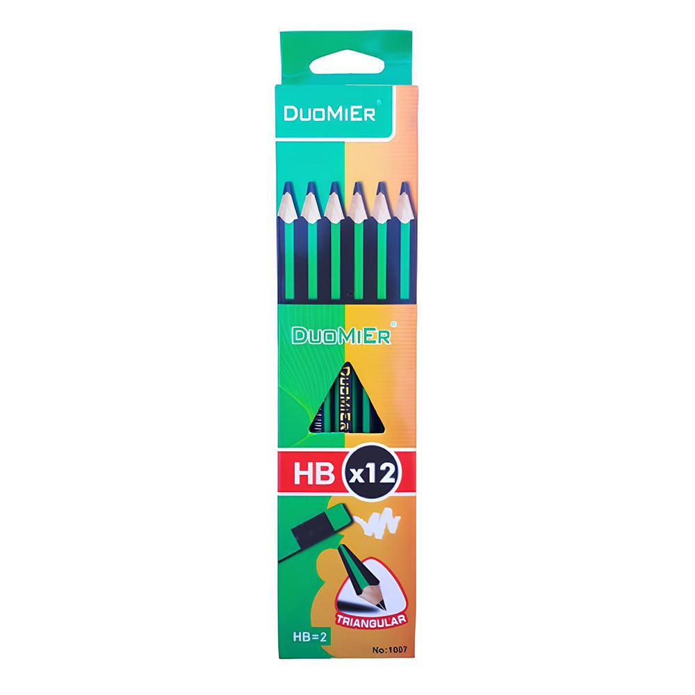 Pencil/Graph DuoMier With Eraser Striped 12 Pcs