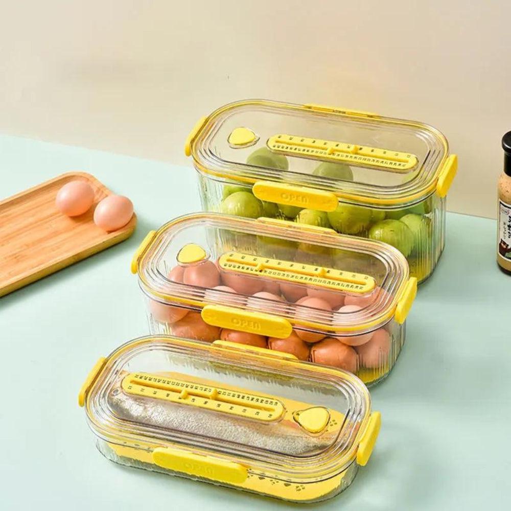 Plastic Fruit And Vegetable Freezer Bins Stackable Kitchen Refrigerator Storage Organizer Transparent Food Container With Lids