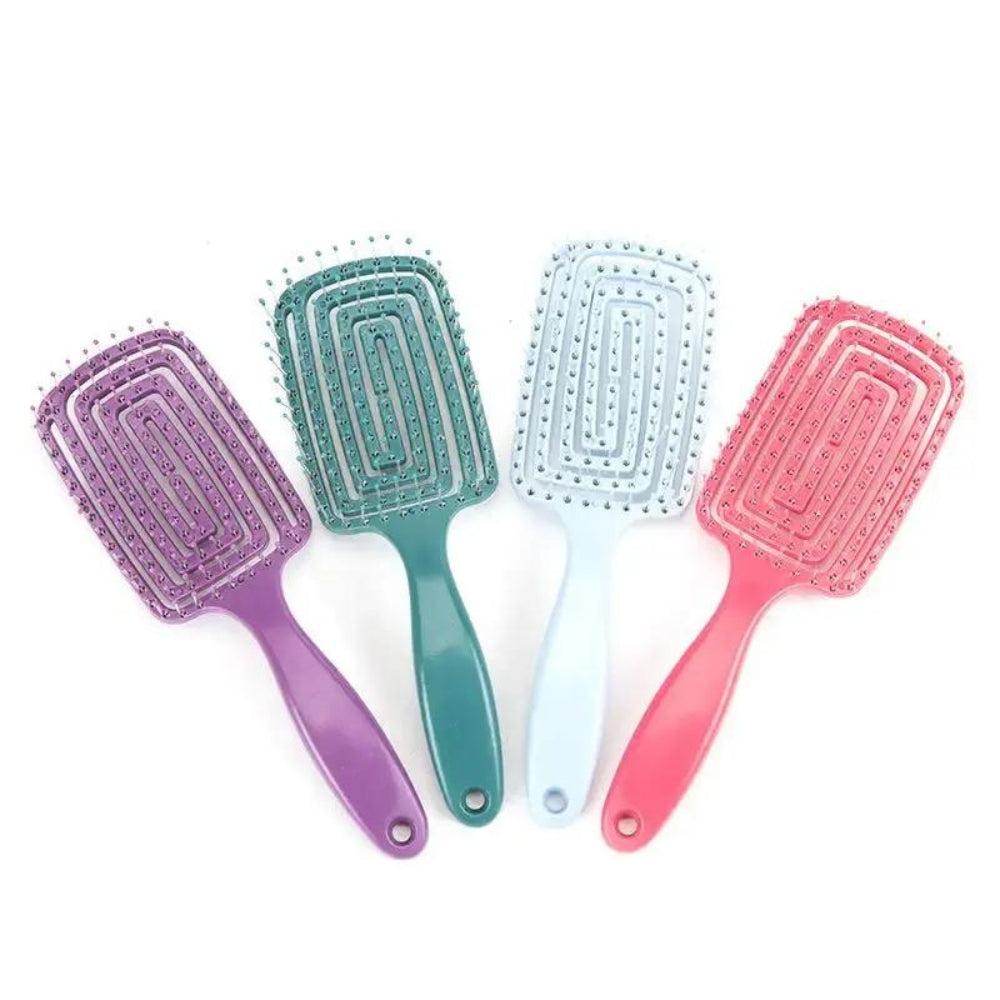 Professional Salon Natural Head Cartoon Cutting Plastic Curly Thick Wet Dry Comb Two-Sided Backcombing Brush Styling Comb
