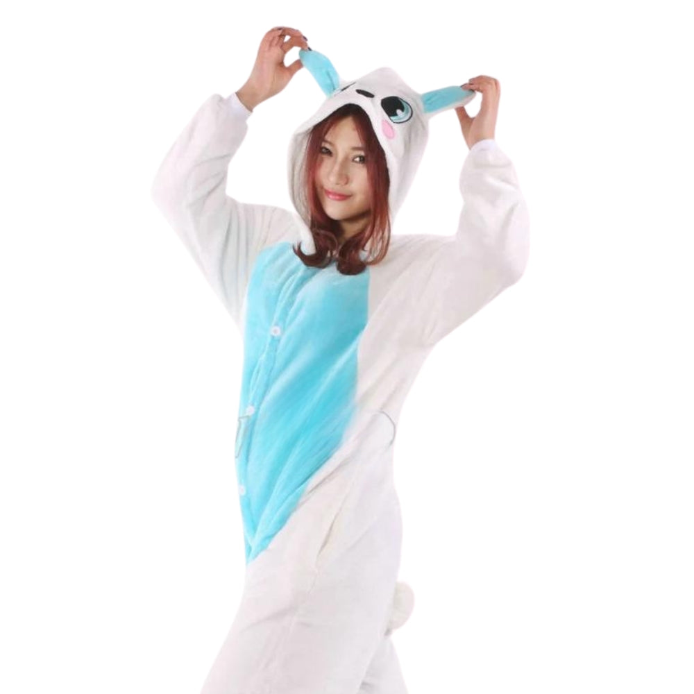 Rabbit Kigurumi Animal Pajamas Pyjamas PJS Costume Adult Cosplay Sleepwear Nightwear Clothes Xmas Gift Romper Hoodie(Without Slipper)