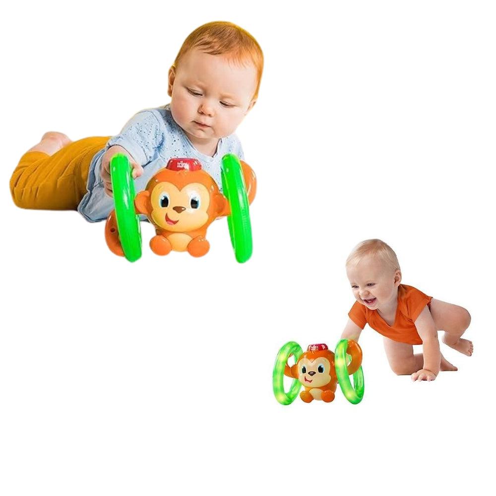 Roll & Glow Monkey Crawling Baby Toy With Lights And Sounds