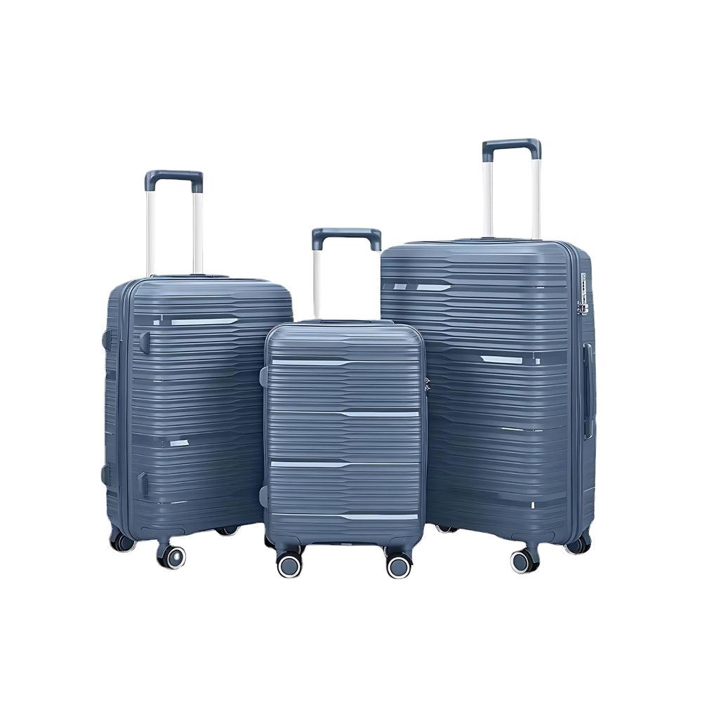 Set Of 3 Travel Suitcase Luggage-Light Blue