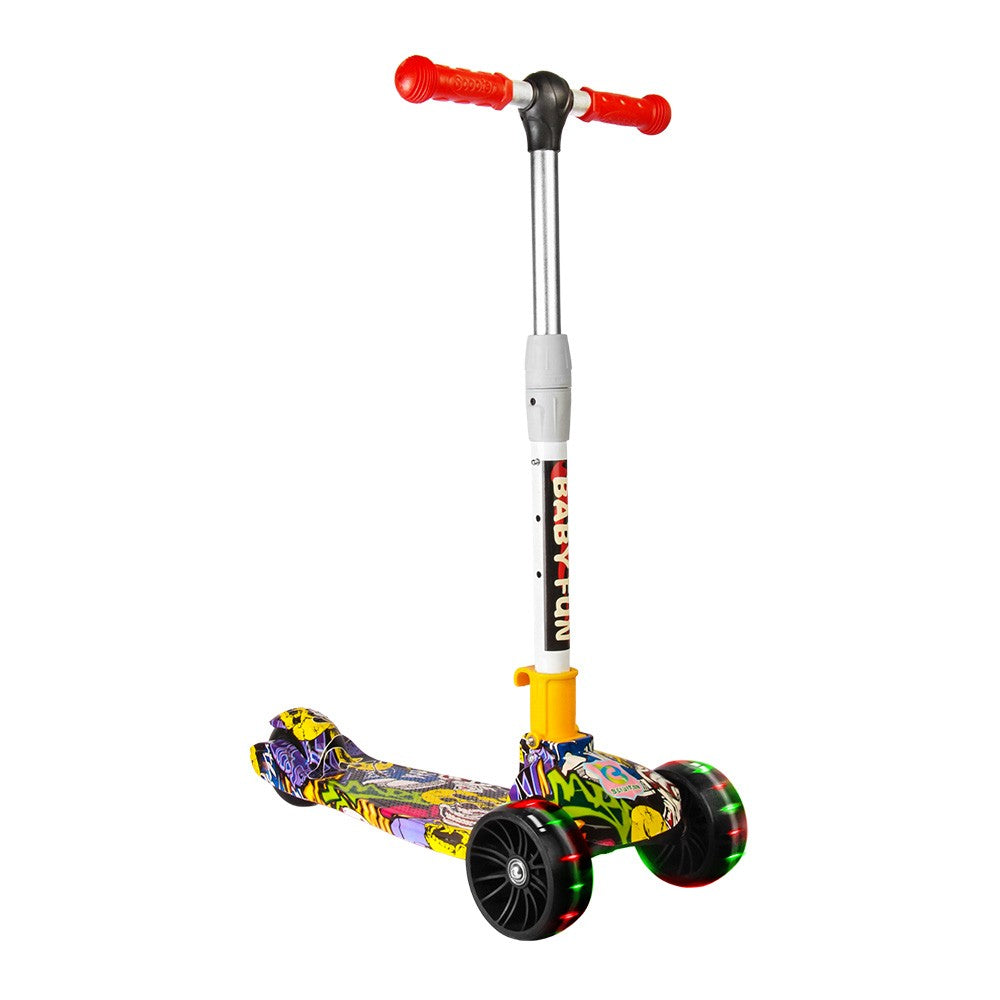 Smart Kick Scooter, 3 Adjustable Height, Front Wheel Light & PVC Wheels For Kids