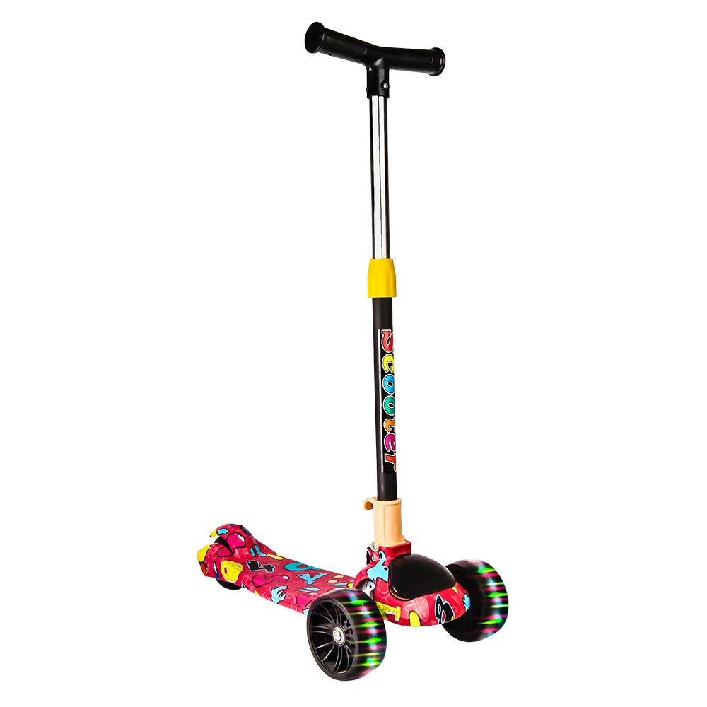 Smart Kick Scooter, 3 Adjustable Height, Front Wheel Light & PVC Wheels For Kids