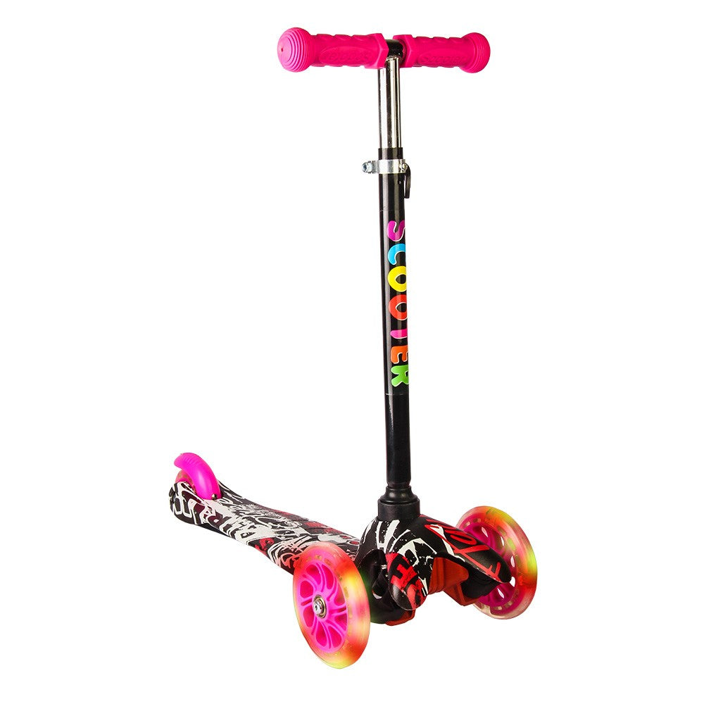 Smart Kick Scooter, 3 Adjustable Height, Front Wheel Light & PVC Wheels For Kids