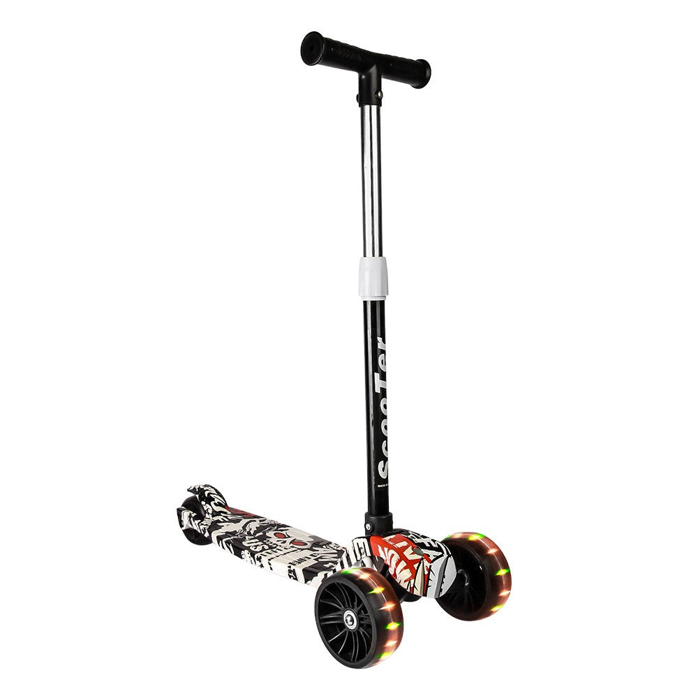 Smart Kick Scooter, 3 Adjustable Height, Front Wheel Light & PVC Wheels For Kids