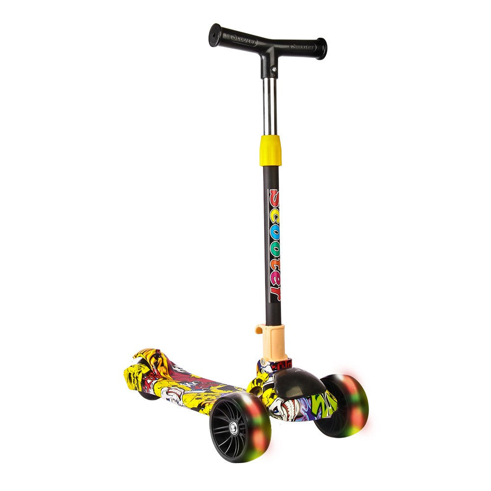 Smart Kick Scooter, 3 Adjustable Height, Front Wheel Light & PVC Wheels For Kids