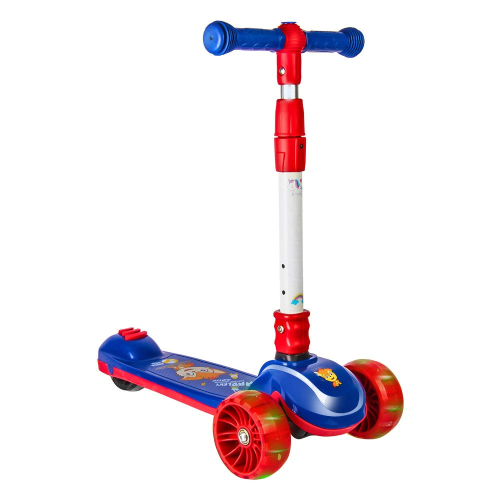 Smart Kick Scooter, 3 Adjustable Height, Front Wheel Light & PVC Wheels For Kids