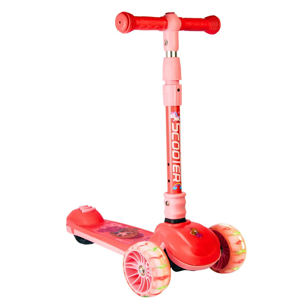 Smart Kick Scooter, 3 Adjustable Height, Front Wheel Light & PVC Wheels For Kids