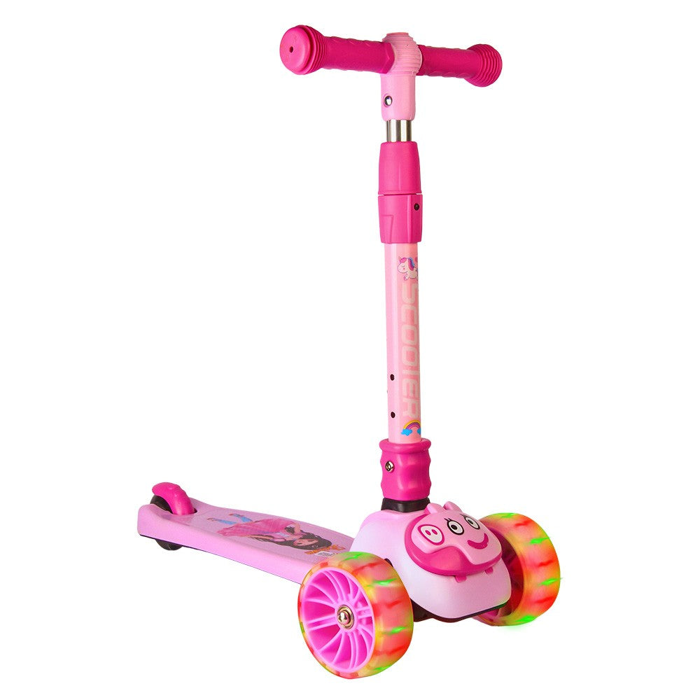 Smart Kick Scooter, 3 Adjustable Height, Front Wheel Light & PVC Wheels For Kids