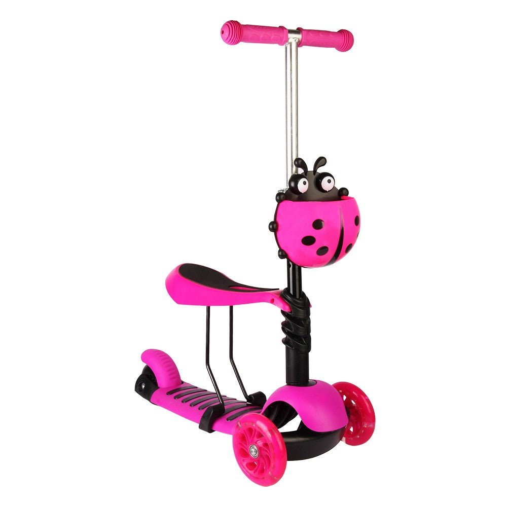 Smart Kick Scooter, 3 Adjustable Height, Front Wheel Light & PVC Wheels For Kids