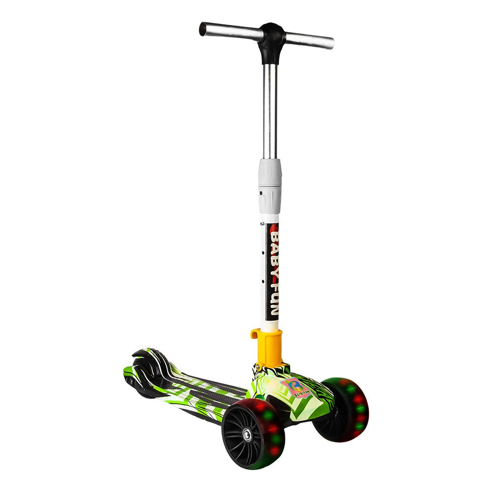 Smart Kick Scooter, 3 Adjustable Height, Front Wheel Light & PVC Wheels For Kids