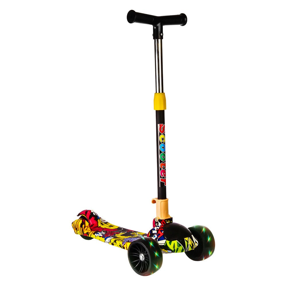 Smart Kick Scooter, 3 Adjustable Height, Front Wheel Light & PVC Wheels For Kids