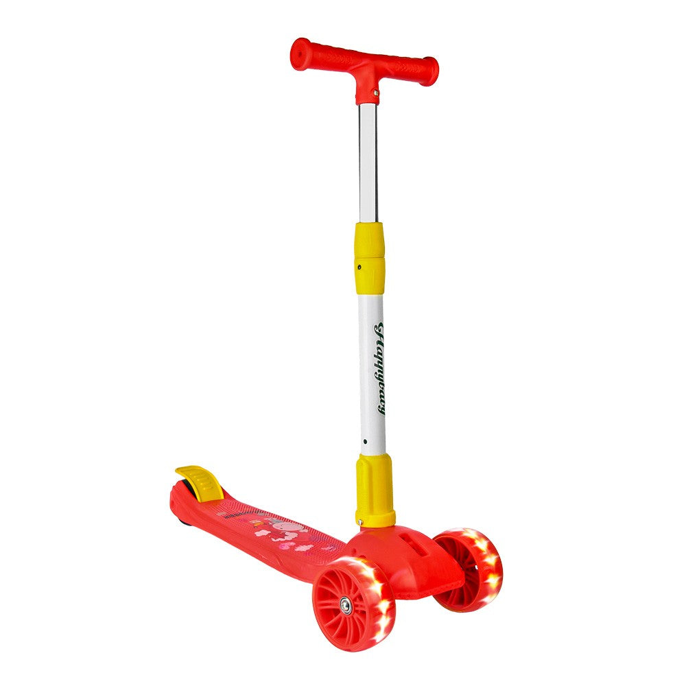 Smart Kick Scooter, 3 Adjustable Height, Front Wheel Light & PVC Wheels For Kids