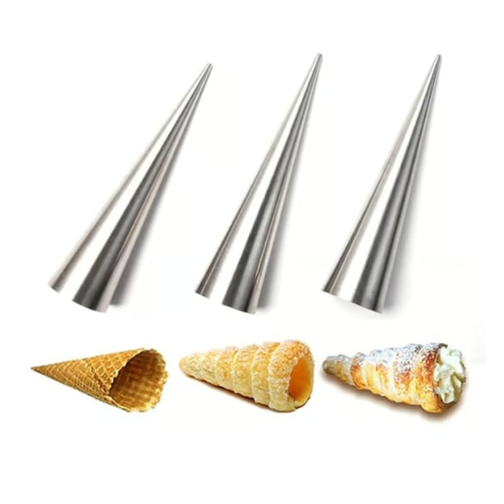 Stainless Steel Cone Shape Spiral Croissant Pointed Tube Bread Mold Baking Tool