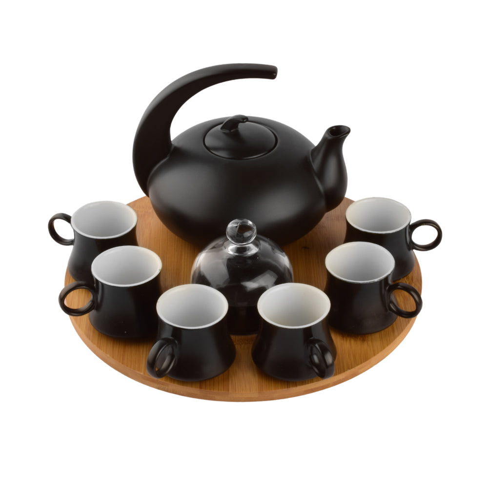 Tea Set With Bamboo Base 11 Pcs