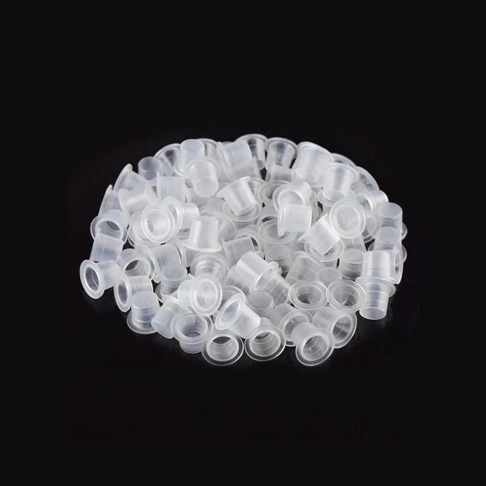 Transparent Plastic Disposable Tattoo Pigment Cup Without Base In M Size, For Eyebrow And Tattoo